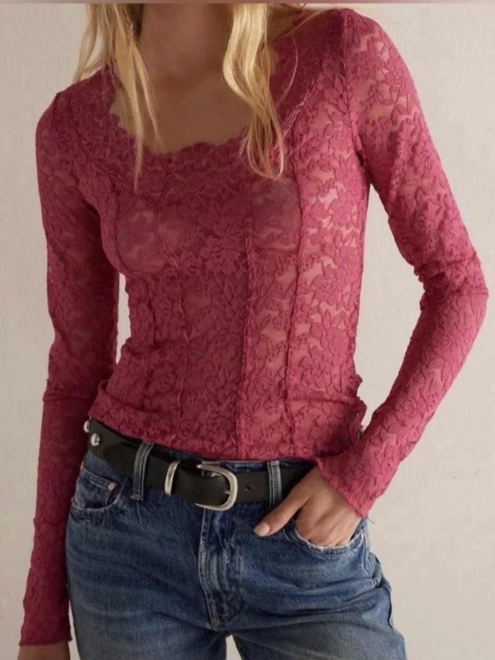 Intimately By Free People Women's All Night Long Sleeve In Strangelove-M. NWT